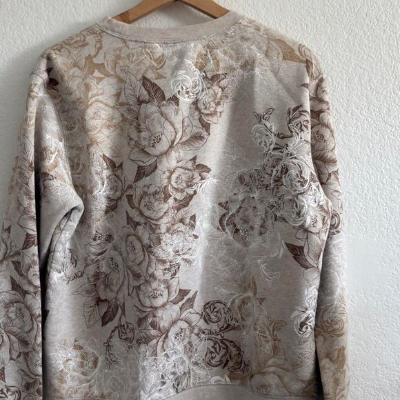 Laura Scott Women's Cream and Tan Sweatshirt - Picture 4 of 6